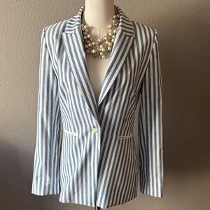 NWT Alex Marie Blue & White Striped Blazer Size 4 Nautical Preppy Jacket